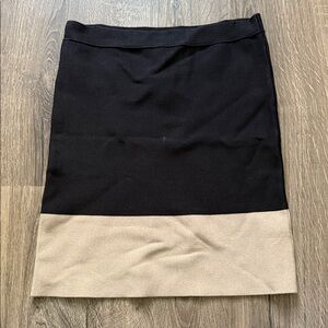 BCBG Black and Beige Bandage Skirt